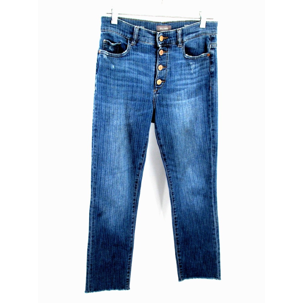 DL1961 Mara Ankle Straight Bardot Jeans Womens 29 Blue Instasculpt High Rise